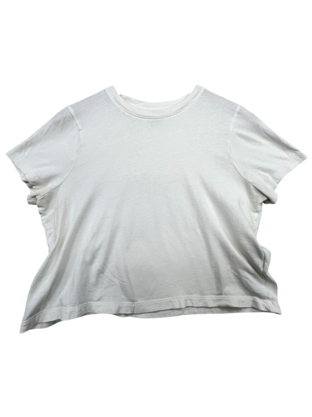 Madewell Womens Softfade Cotton Boxy Crop Tee Small Short Sleeve White T-Shirt